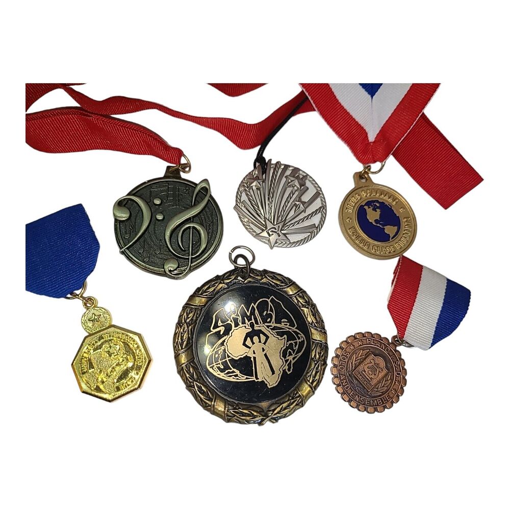 Lot of 6 Award Medals Texas Scholar, Solo &‎ Ensemble, Simba, Interscholastic...